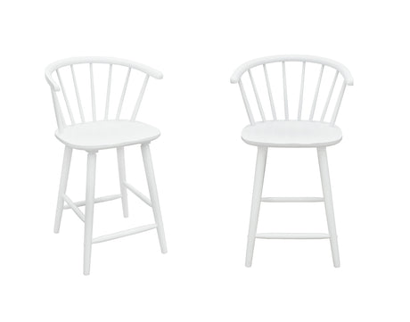 Janna White Counter Height Stool, Set of 2 from Crown Mark - Luna Furniture