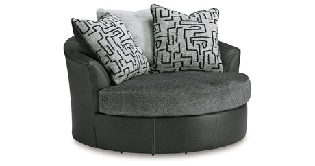 Brixley Pier Graphite Oversized Swivel Accent Chair from Ashley - Luna Furniture