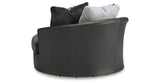 Brixley Pier Graphite Oversized Swivel Accent Chair from Ashley - Luna Furniture