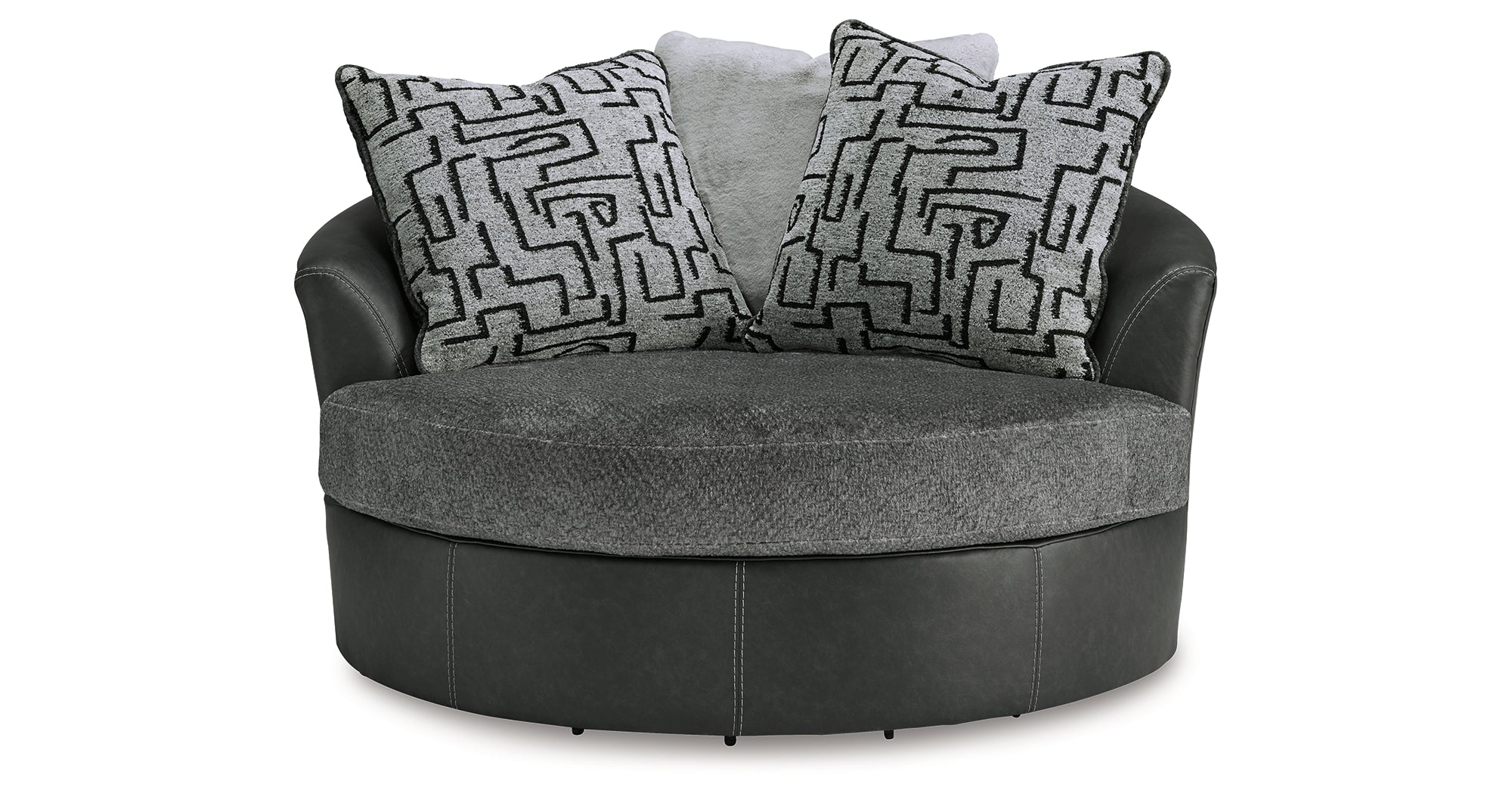 Ashley Brixley Pier Graphite Oversized Swivel Accent Chair – Luna