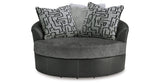 Brixley Pier Graphite Oversized Swivel Accent Chair from Ashley - Luna Furniture