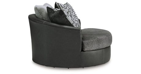 Brixley Pier Graphite Oversized Swivel Accent Chair from Ashley - Luna Furniture