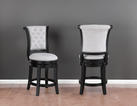 Granville Dove/Black Swivel Pub Stool, Set of 2 from Crown Mark - Luna Furniture