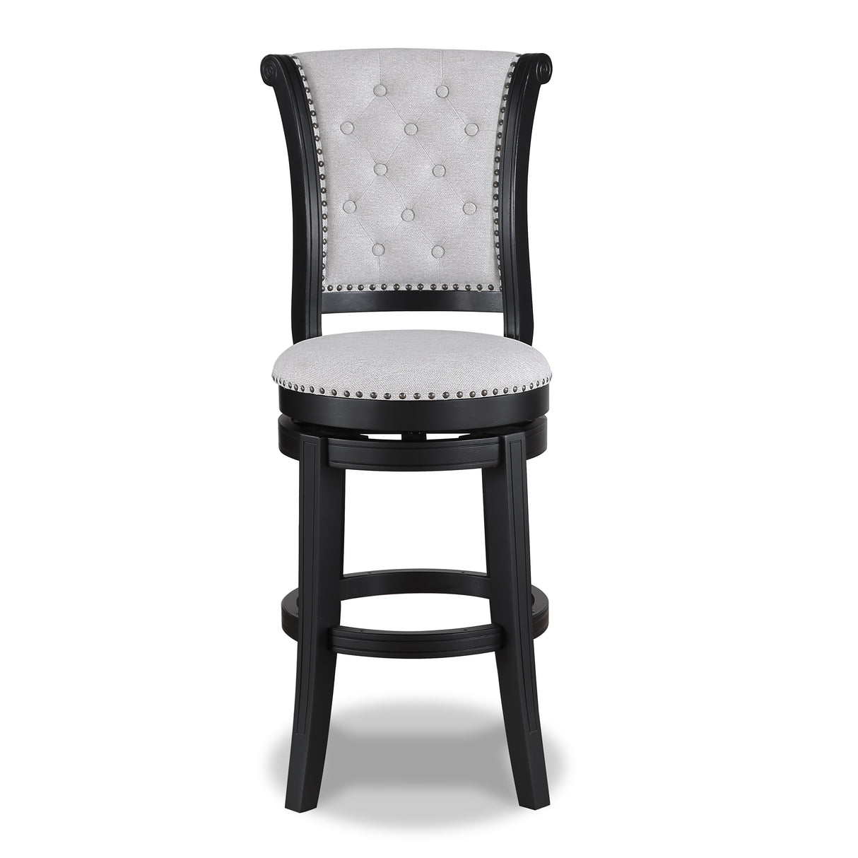 Granville Dove/Black Swivel Bar Stool, Set of 2 from Crown Mark - Luna Furniture