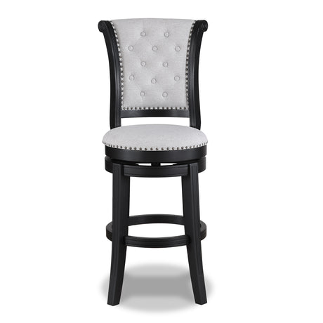 Granville Dove/Black Swivel Bar Stool, Set of 2 from Crown Mark - Luna Furniture