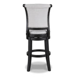 Granville Dove/Black Swivel Bar Stool, Set of 2 from Crown Mark - Luna Furniture