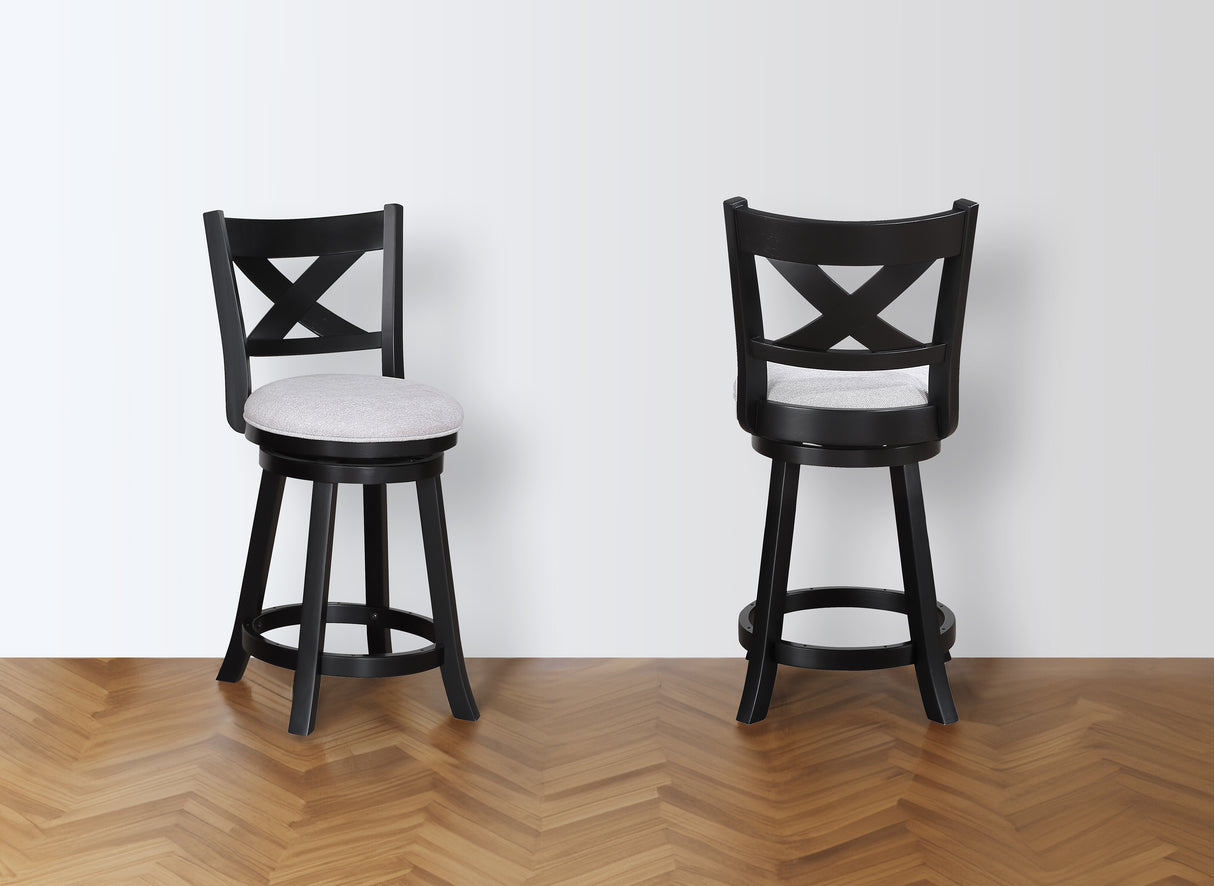 Kipper Dove/Black Swivel Pub Stool, Set of 2 from Crown Mark - Luna Furniture