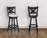 Kipper Dove/Black Swivel Bar Stool, Set of 2 from Crown Mark - Luna Furniture