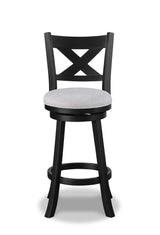 Kipper Dove/Black Swivel Bar Stool, Set of 2 from Crown Mark - Luna Furniture