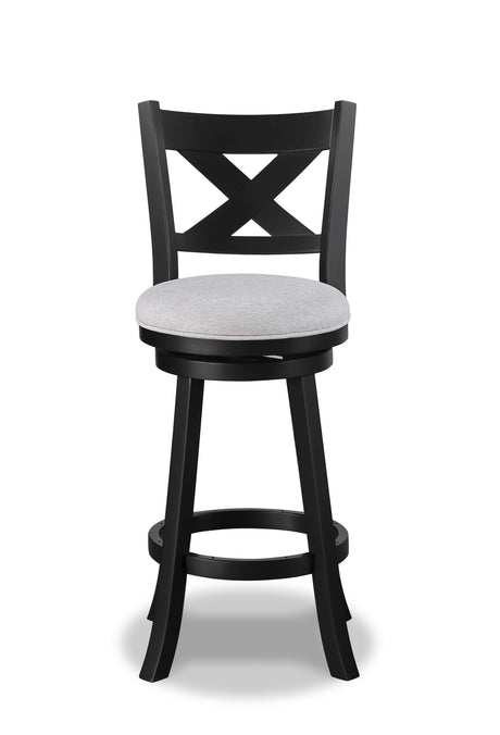Kipper Dove/Black Swivel Bar Stool, Set of 2 from Crown Mark - Luna Furniture