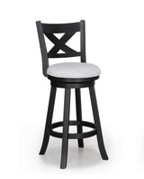 Kipper Dove/Black Swivel Bar Stool, Set of 2 from Crown Mark - Luna Furniture