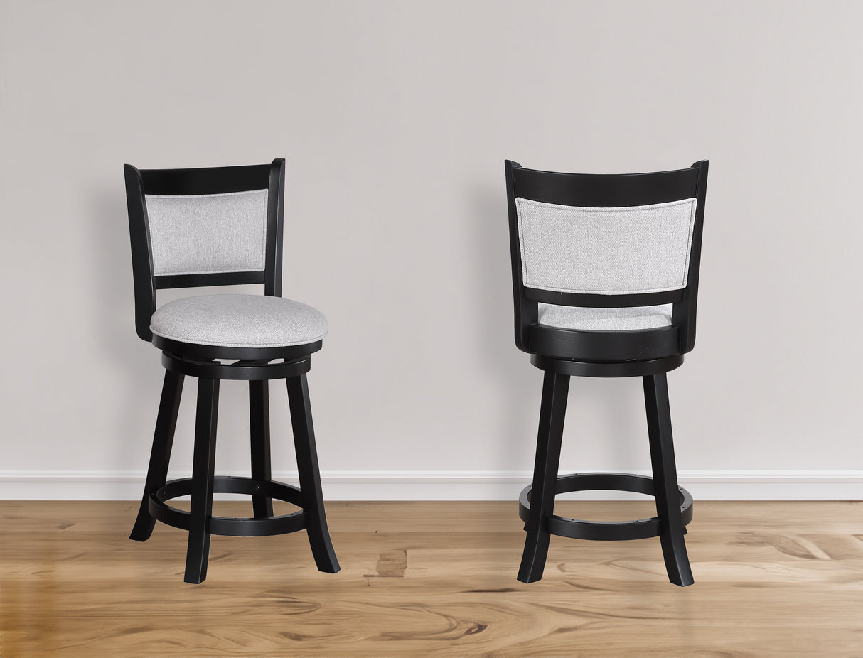 Cecil Dove/Black Swivel Pub Stool, Set of 2 from Crown Mark - Luna Furniture