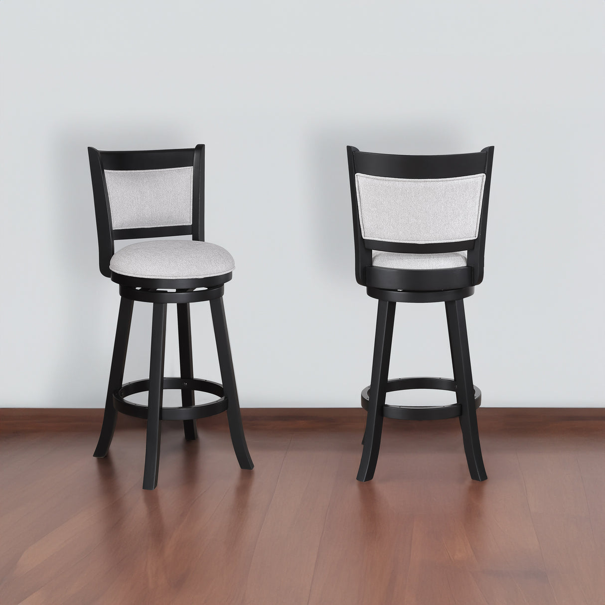 Cecil Dove/Black Swivel Bar Stool, Set of 2 from Crown Mark - Luna Furniture