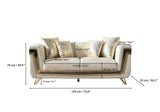 Anica Ivory Velvet Living Room Set (Sofa & Loveseat)