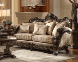 HD-2658 Metallic Antique Gold/Perfect Brown Loveseat