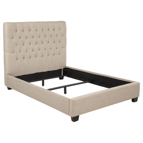 Chloe Oatmeal Tufted Upholstered Full Bed from Coaster - Luna Furniture