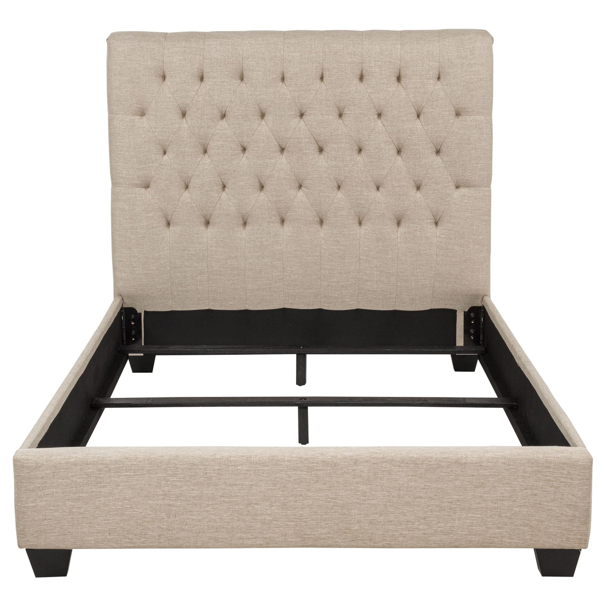 Chloe Oatmeal Tufted Upholstered Full Bed from Coaster - Luna Furniture