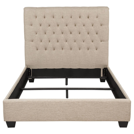 Chloe Oatmeal Tufted Upholstered Full Bed from Coaster - Luna Furniture