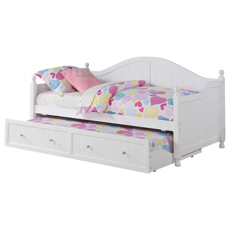 Julie Ann White Twin Daybed with Trundle from Coaster - Luna Furniture
