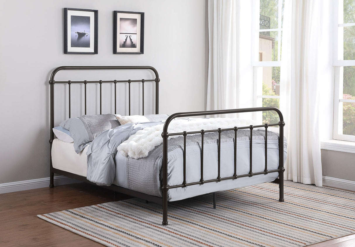 Livingston Dark Bronze Metal Full Open Frame Bed from Coaster - Luna Furniture