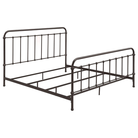Livingston Dark Bronze Metal Eastern King Open Frame Bed from Coaster - Luna Furniture