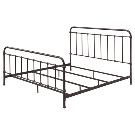 Livingston Dark Bronze Metal Eastern King Open Frame Bed from Coaster - Luna Furniture