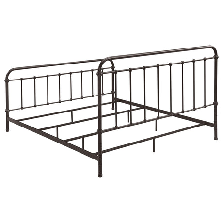 Livingston Dark Bronze Metal Eastern King Open Frame Bed from Coaster - Luna Furniture