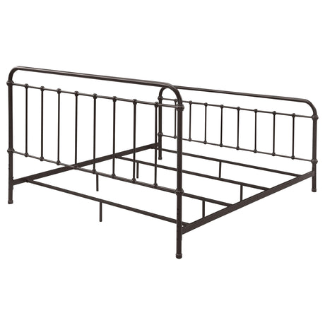 Livingston Dark Bronze Metal Eastern King Open Frame Bed from Coaster - Luna Furniture