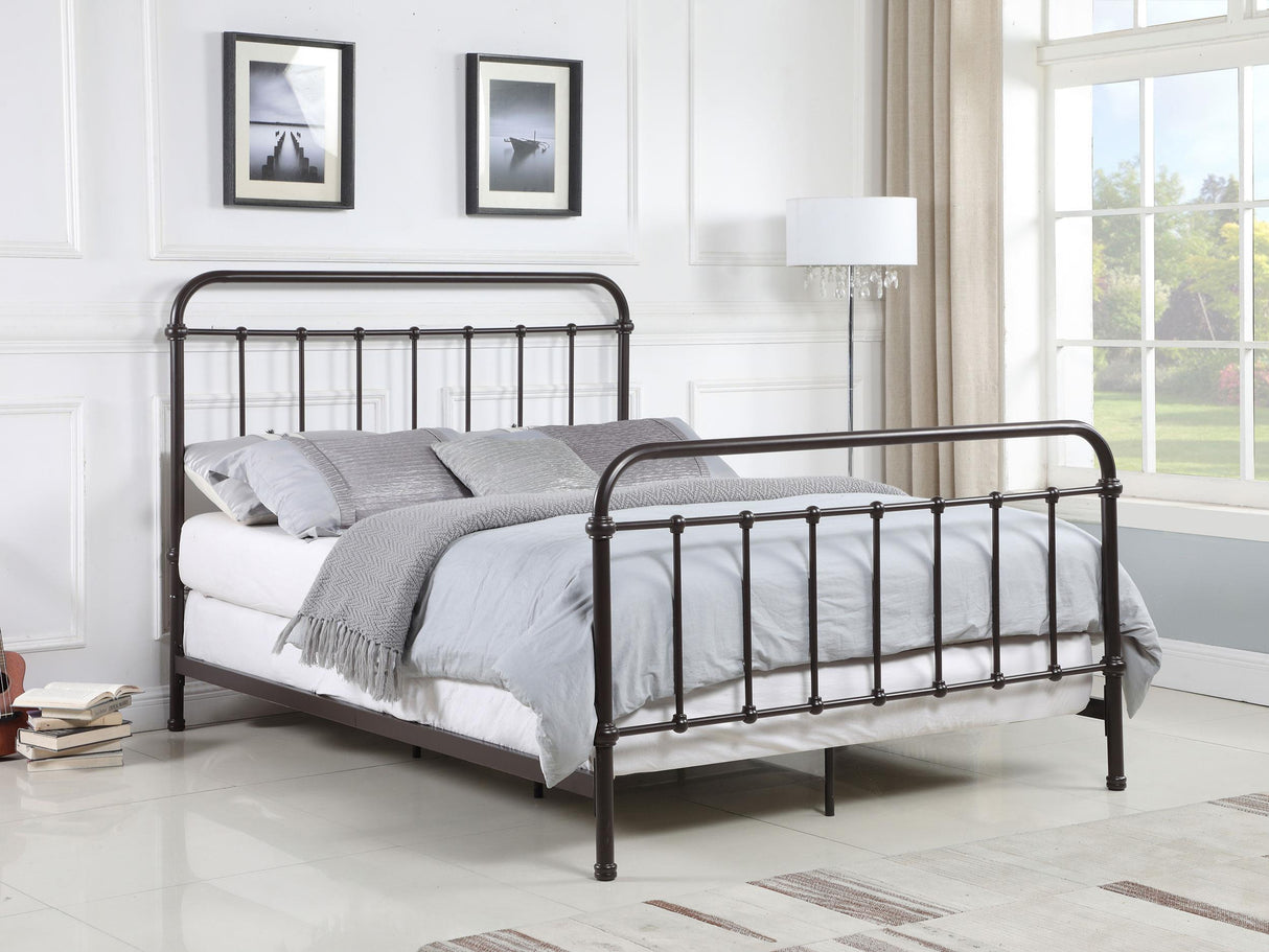 Livingston Dark Bronze Metal Queen Open Frame Bed from Coaster - Luna Furniture