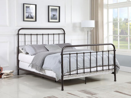 Livingston Dark Bronze Metal Queen Open Frame Bed from Coaster - Luna Furniture