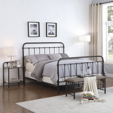 Livingston Dark Bronze Metal Queen Open Frame Bed from Coaster - Luna Furniture