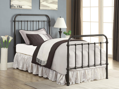 Livingston Dark Bronze Metal Twin Open Frame Bed from Coaster - Luna Furniture