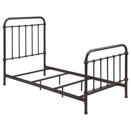Livingston Dark Bronze Metal Twin Open Frame Bed from Coaster - Luna Furniture
