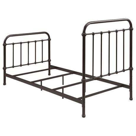 Livingston Dark Bronze Metal Twin Open Frame Bed from Coaster - Luna Furniture