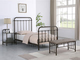 Livingston Dark Bronze Metal Twin Open Frame Bed from Coaster - Luna Furniture