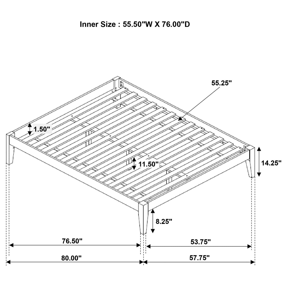 Hounslow Cappuccino Full Platform Bed from Coaster - Luna Furniture