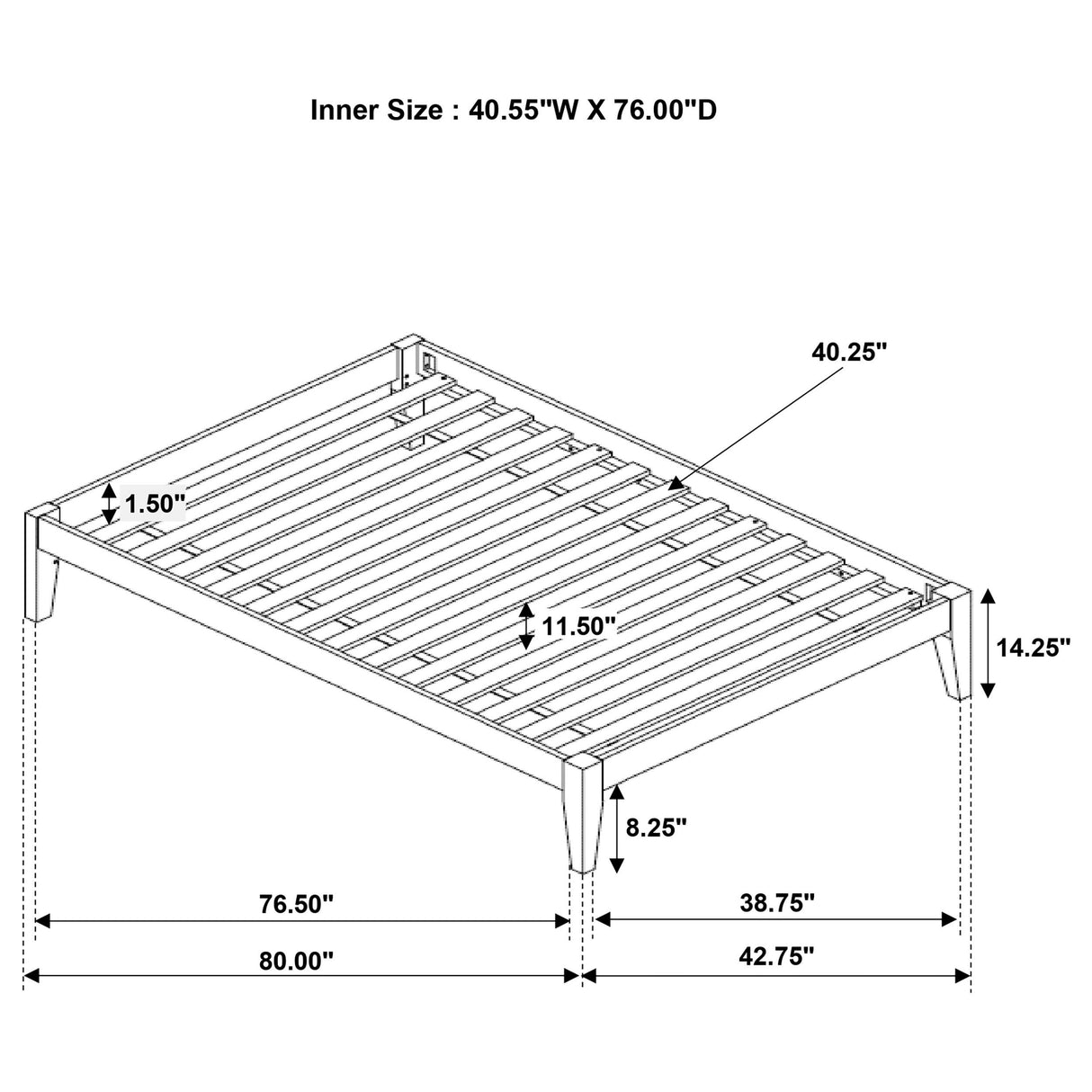 Hounslow Cappuccino Twin Universal Platform Bed from Coaster - Luna Furniture