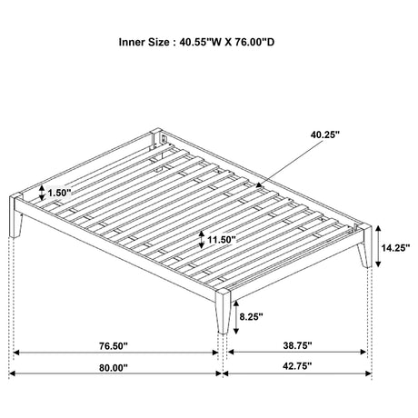 Hounslow Cappuccino Twin Universal Platform Bed from Coaster - Luna Furniture