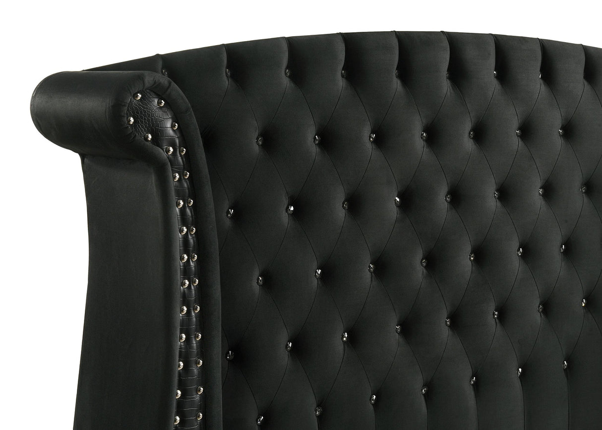 Barzini Black California King Tufted Upholstered Bed from Coaster - Luna Furniture