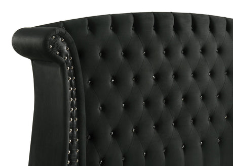 Barzini Black California King Tufted Upholstered Bed from Coaster - Luna Furniture