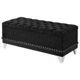 Barzini Black Tufted Rectangular Trunk with Nailhead from Coaster - Luna Furniture