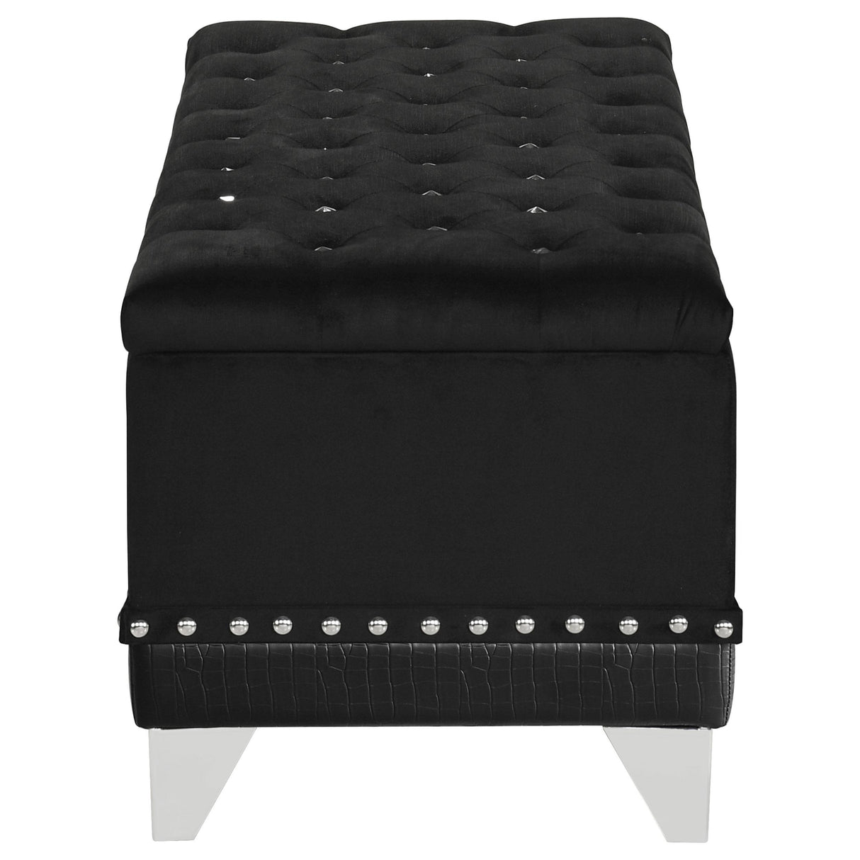 Barzini Black Tufted Rectangular Trunk with Nailhead from Coaster - Luna Furniture