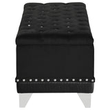 Barzini Black Tufted Rectangular Trunk with Nailhead from Coaster - Luna Furniture