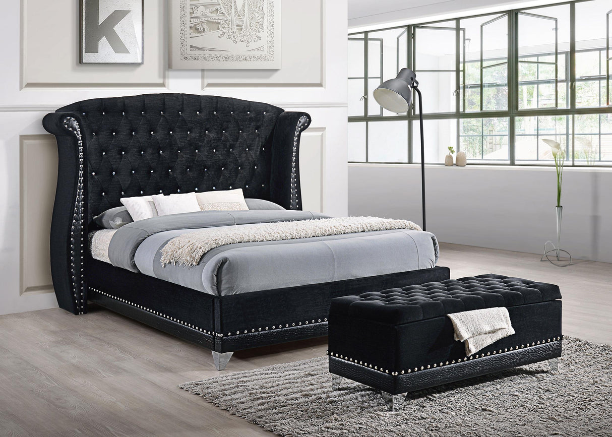 Barzini Black Tufted Rectangular Trunk with Nailhead from Coaster - Luna Furniture