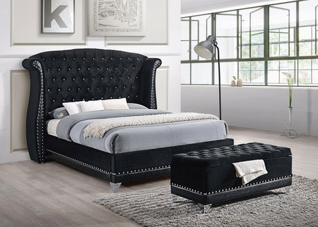 Barzini Black Tufted Rectangular Trunk with Nailhead from Coaster - Luna Furniture
