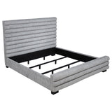 Patricia Gray Boucle Upholstered Eastern King Bed from Coaster - Luna Furniture