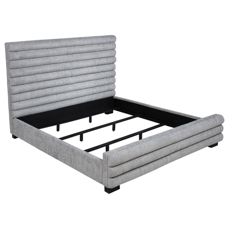 Patricia Gray Boucle Upholstered Eastern King Bed from Coaster - Luna Furniture
