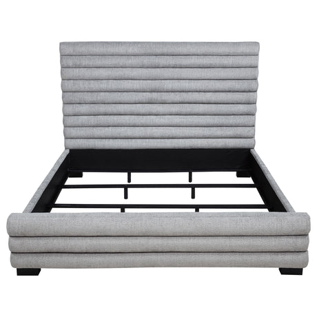 Patricia Gray Boucle Upholstered Eastern King Bed from Coaster - Luna Furniture