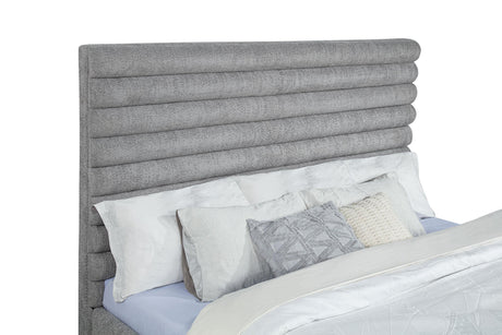 Patricia Gray Boucle Upholstered Eastern King Bed from Coaster - Luna Furniture