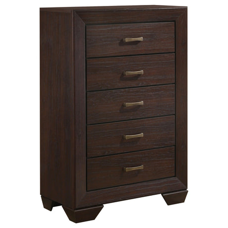 Dorian Brown and Dark Cocoa 5-Piece Queen Bedroom Set from Coaster - Luna Furniture